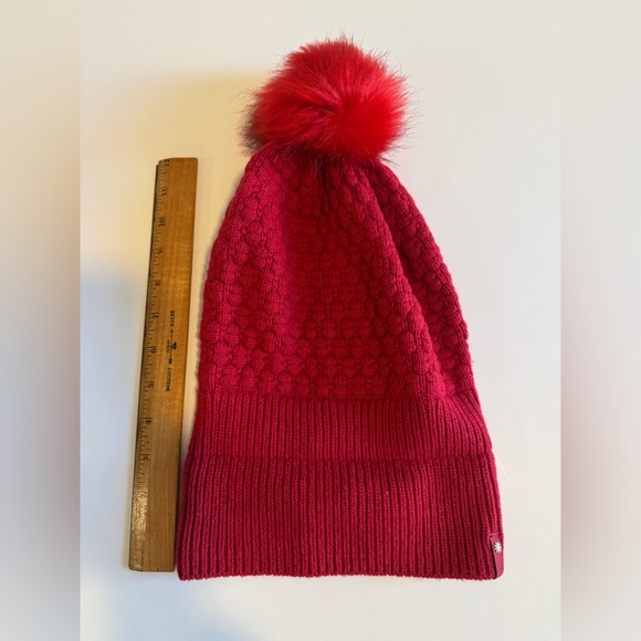 Athleta Vibrant Red Beanie with Pom - Picture 5 of 7